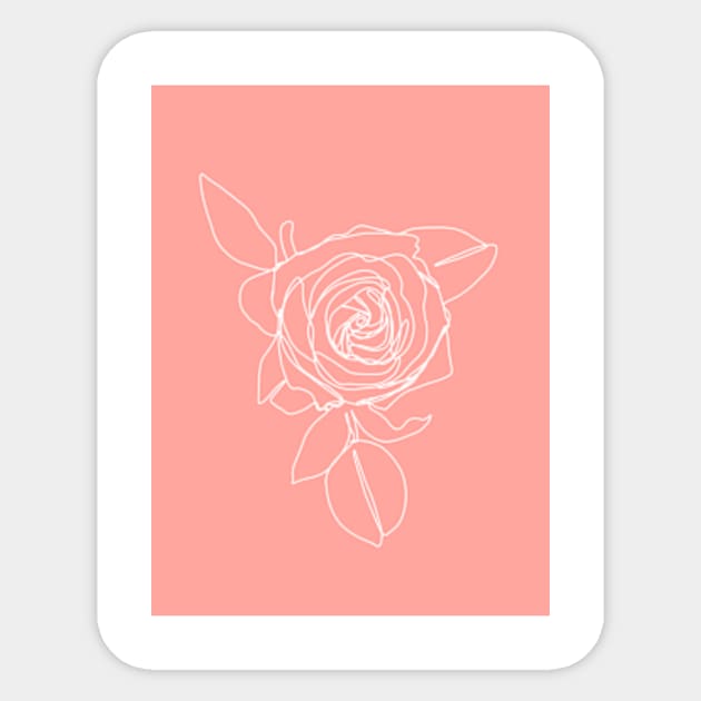 Rose With Leaves Sticker by Doodle Intent